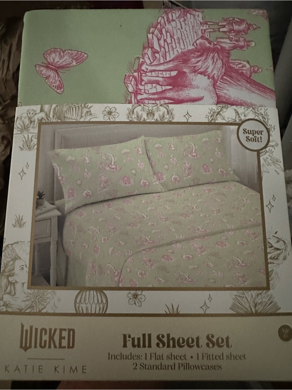 Katie K wicked Mint Green Sheet Set with Pink Floral